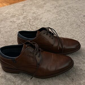 Men's Brown Leather Dress Shoes - 10 Wide